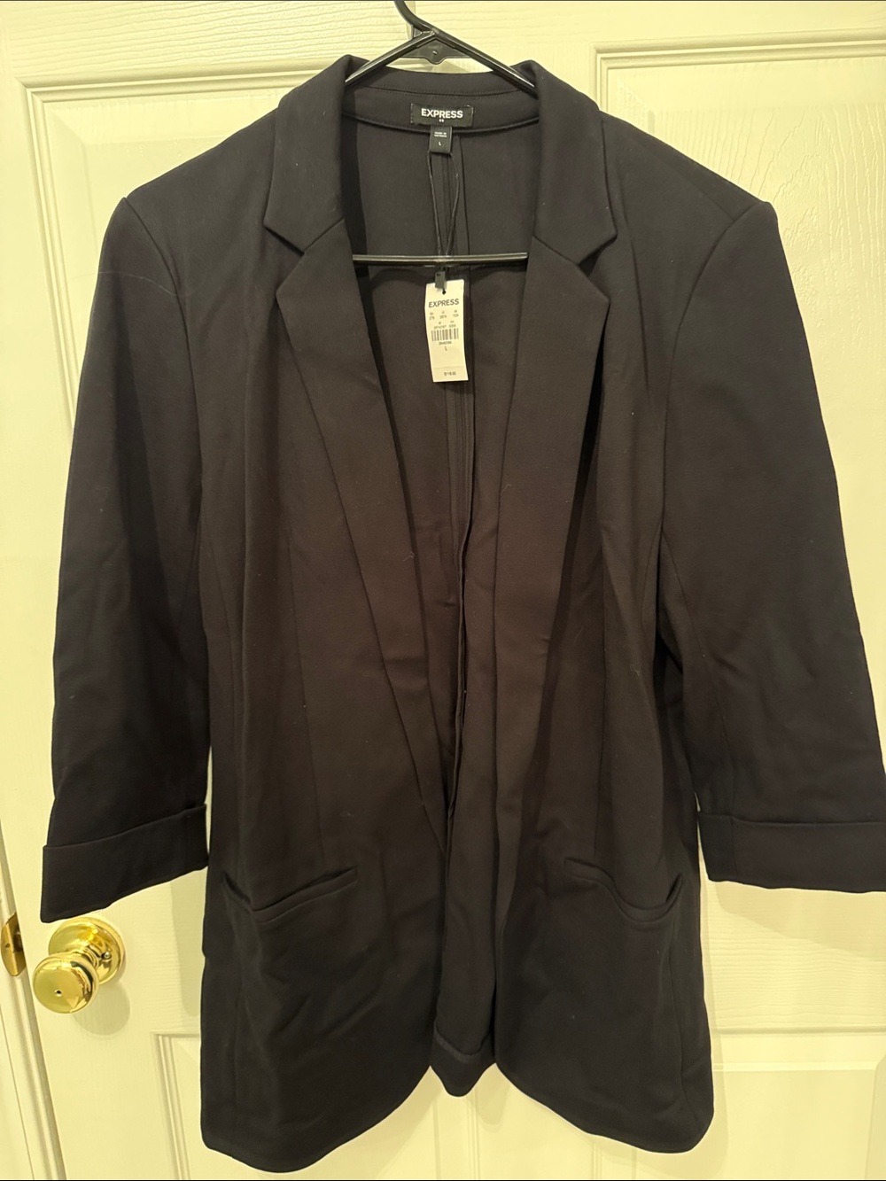 Express Black Open-Front Blazer with Front Pockets